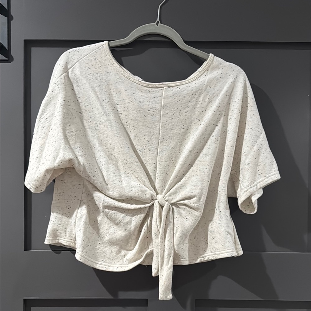BB Dakota Cream Tie-Front Short Sleeve T-Shirt
